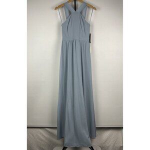 Lulu’s Light‎ Blue Air of Romance Halter Neckline Maxi Flowy Dress Size XS